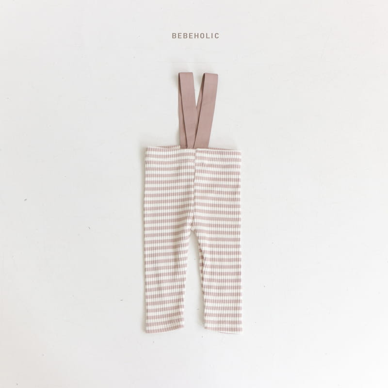 Bebe Holic - Korean Baby Fashion - #babyboutique - Stripes Dungarees Leggings - 8