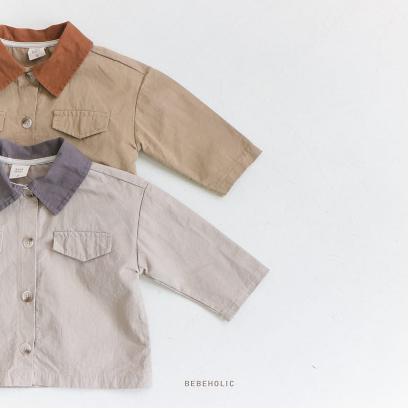 Bebe Holic - Korean Baby Fashion - #babylifestyle - Color Collar Shirt Jacket