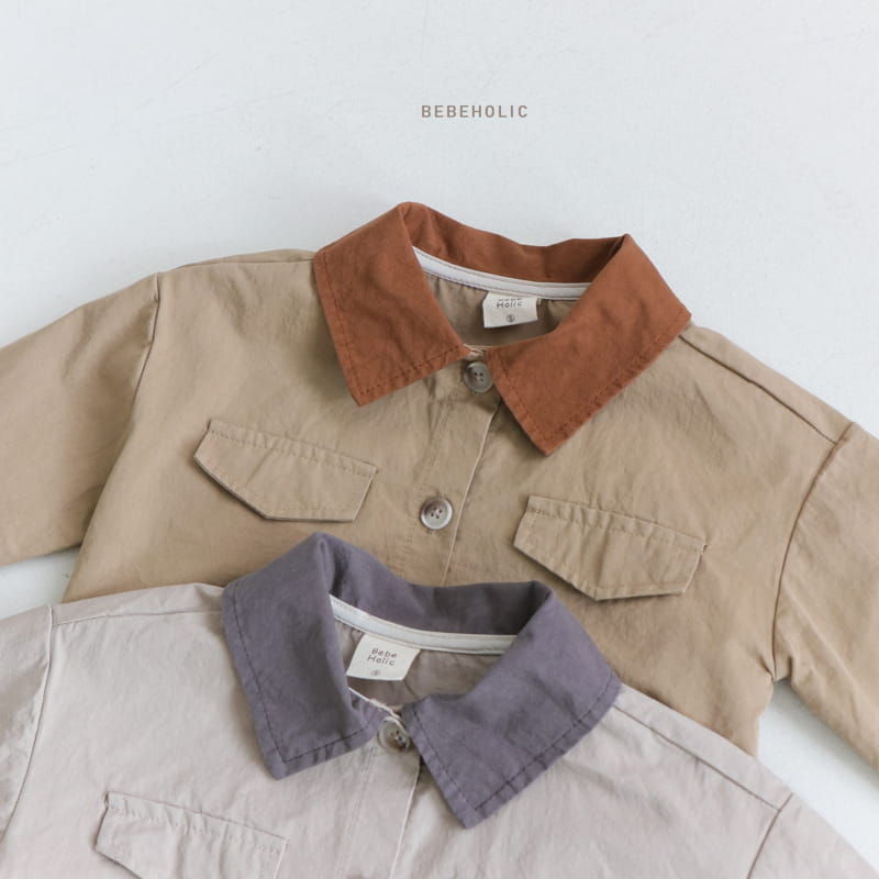 Bebe Holic - Korean Baby Fashion - #babyoninstagram - Color Collar Shirt Jacket - 2