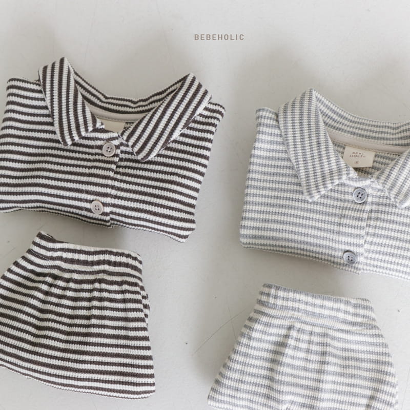 Bebe Holic - Korean Baby Fashion - #onlinebabyshop - Waffle Collar Top Bottom Set - 11