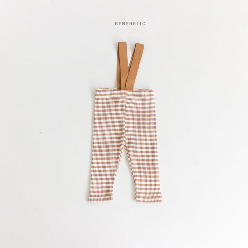 Bebe Holic - Korean Baby Fashion - #onlinebabyshop - Stripes Dungarees Leggings - 6