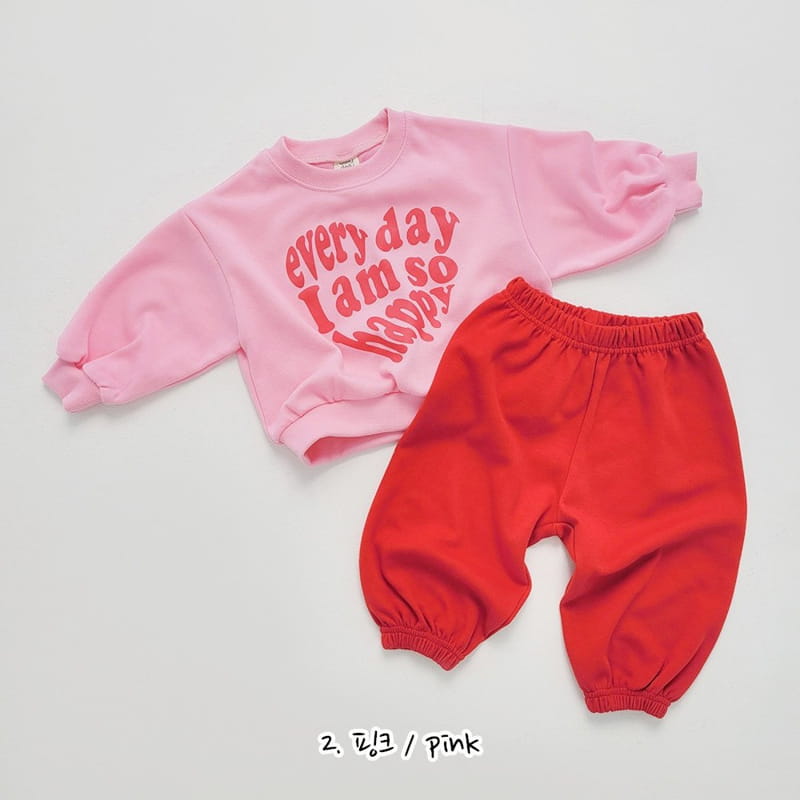 Daily Daily - Korean Children Fashion - #discoveringself - Love Day Top Bottom Set - 3