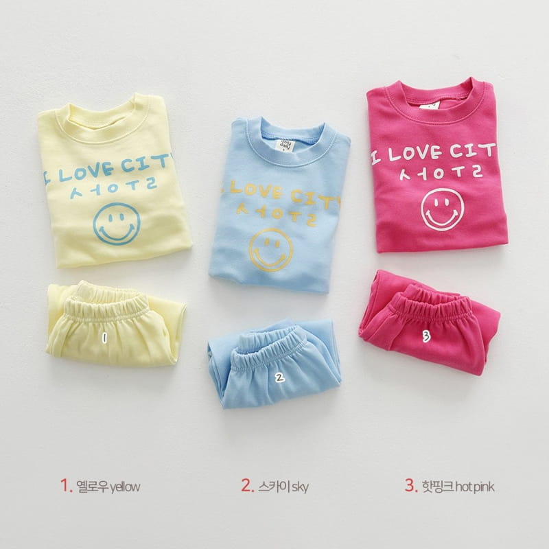 Daily Daily - Korean Children Fashion - #fashionkids - City Smile Top Bottom Set