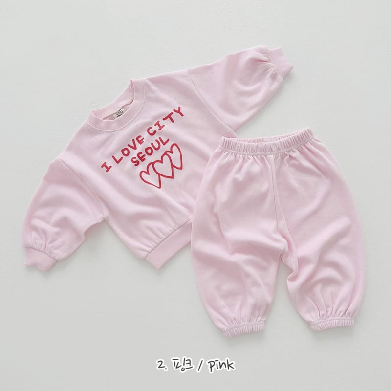 Daily Daily - Korean Children Fashion - #kidsshorts - I Love City Top Bottom Set - 3