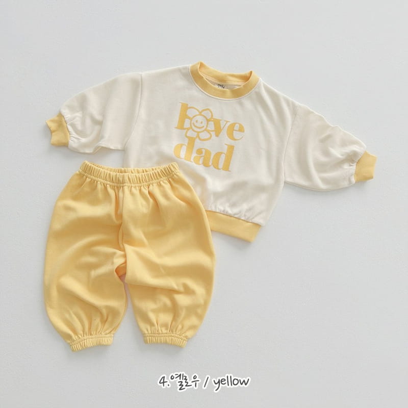 Daily Daily - Korean Children Fashion - #kidsstore - Mom And Daddy Love Top Bottom Set - 5