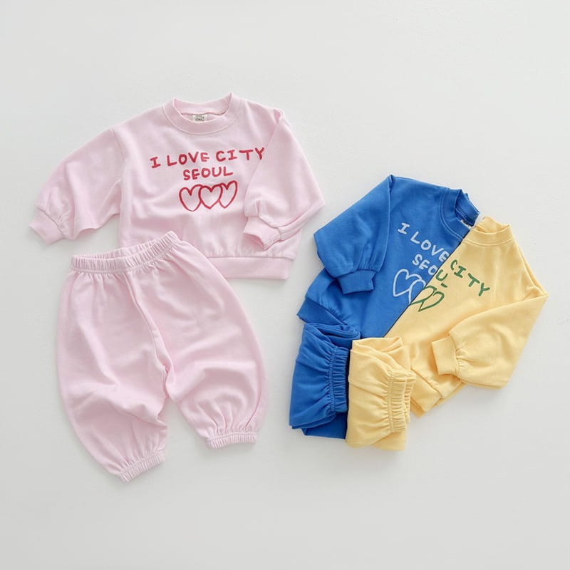 Daily Daily - Korean Children Fashion - #minifashionista - I Love City Top Bottom Set - 9