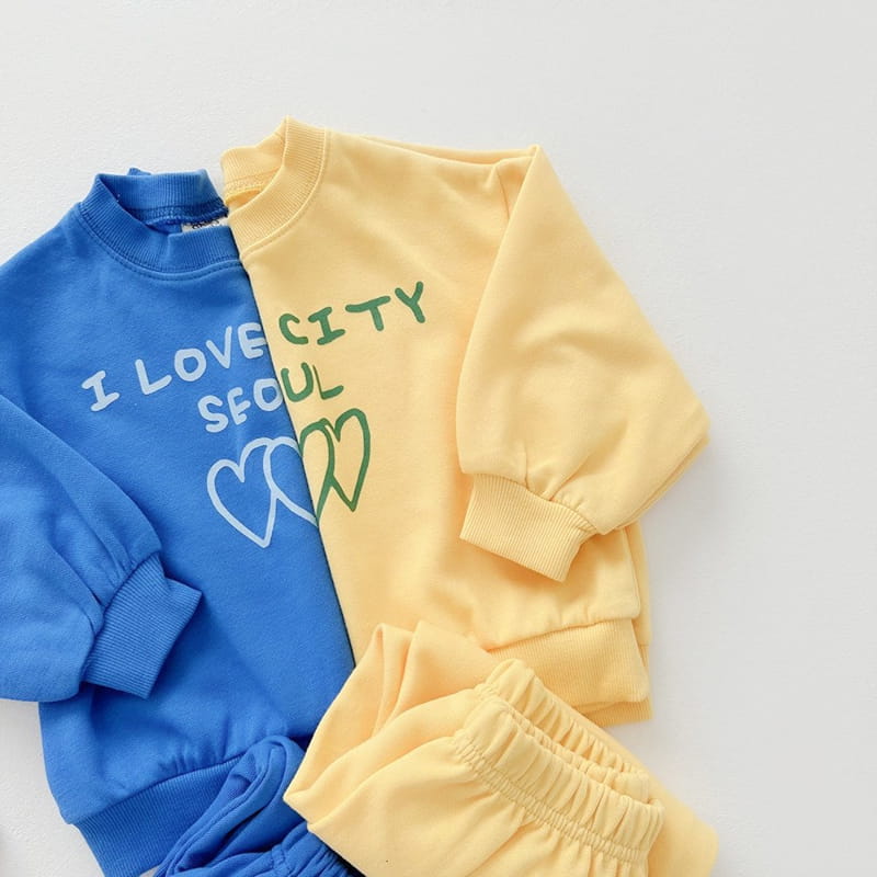 Daily Daily - Korean Children Fashion - #toddlerclothing - I Love City Top Bottom Set - 12