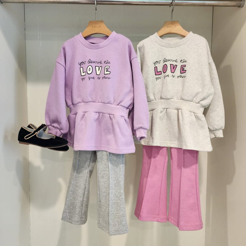 Dalla - Korean Children Fashion - #discoveringself - Love Top Bottom Set - 3