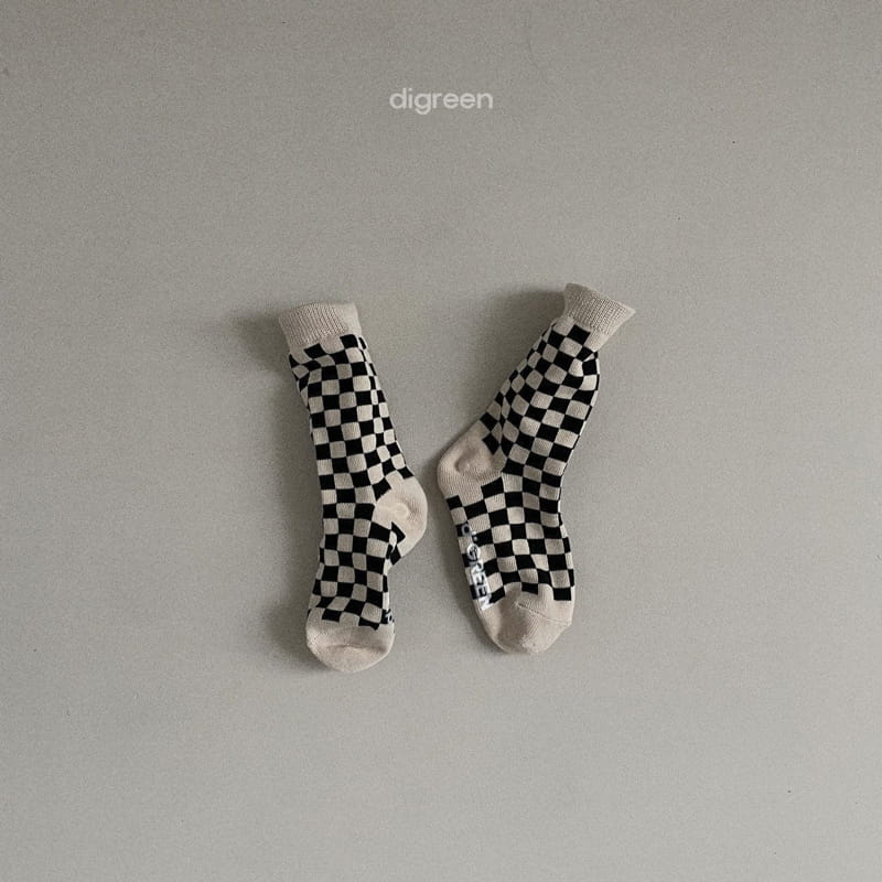 Digreen - Korean Children Fashion - #childofig - Checker Board Socks - 8