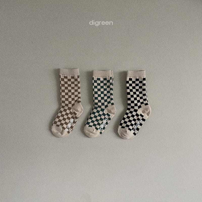 Digreen - Korean Children Fashion - #discoveringself - Checker Board Socks - 11