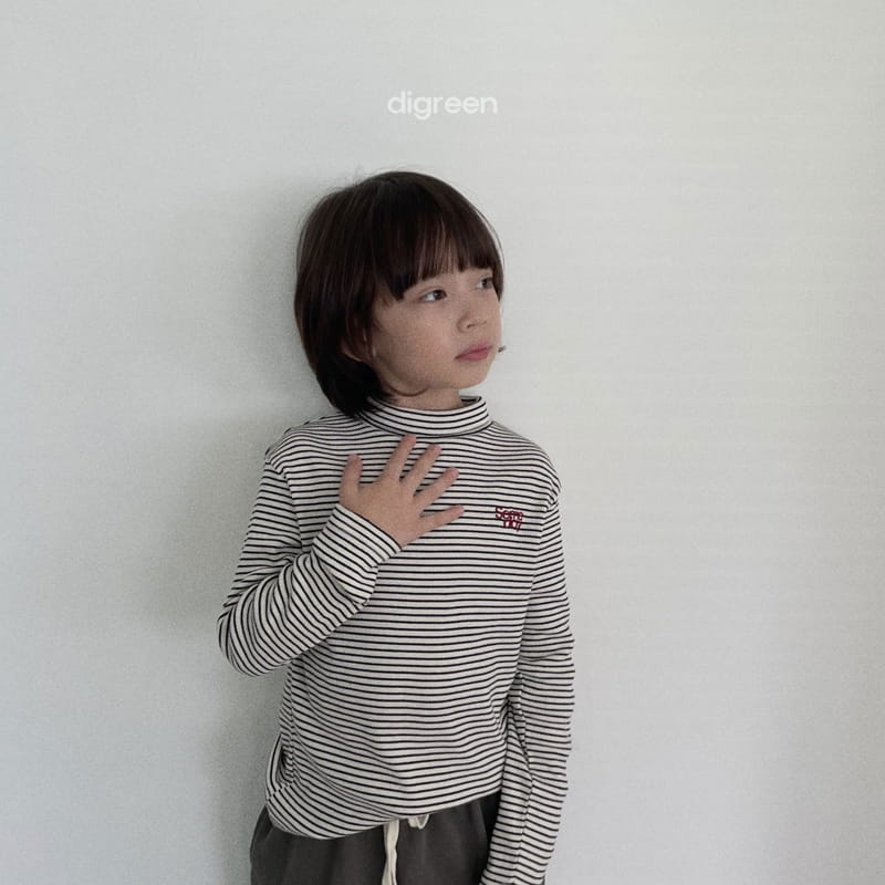 Digreen - Korean Children Fashion - #littlefashionista - Line Turtleneck Tee - 6