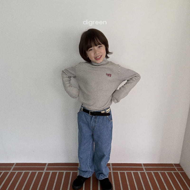 Digreen - Korean Children Fashion - #minifashionista - Line Turtleneck Tee - 8