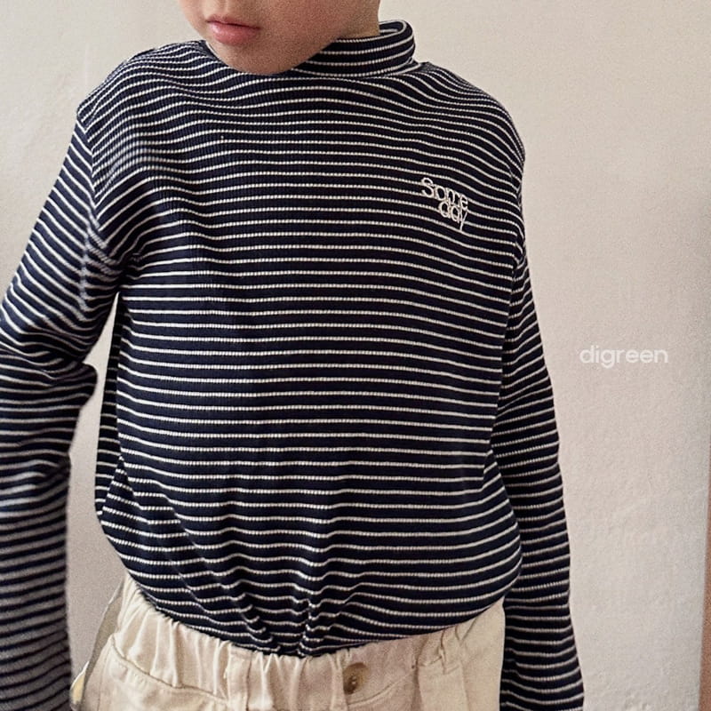 Digreen - Korean Children Fashion - #prettylittlegirls - Line Turtleneck Tee - 9