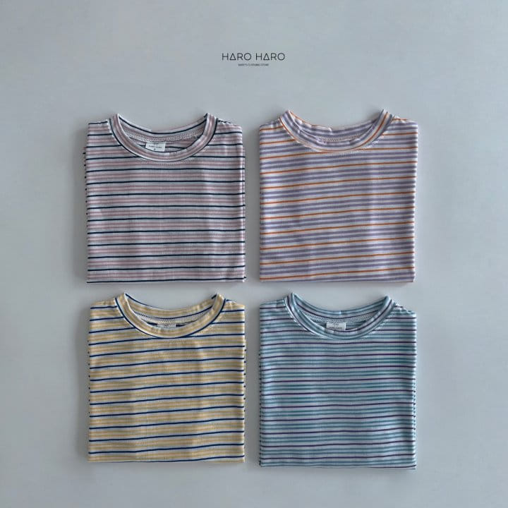 Haro Haro - Korean Children Fashion - #toddlerclothing - Sweet Stripes Tee - 2