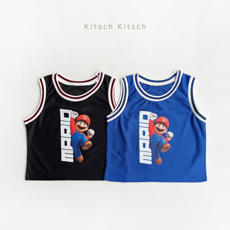 Kitsch Kitsch - Korean Children Fashion - #designkidswear - Red Hat M Sleeveless Top Bottom Set - 2