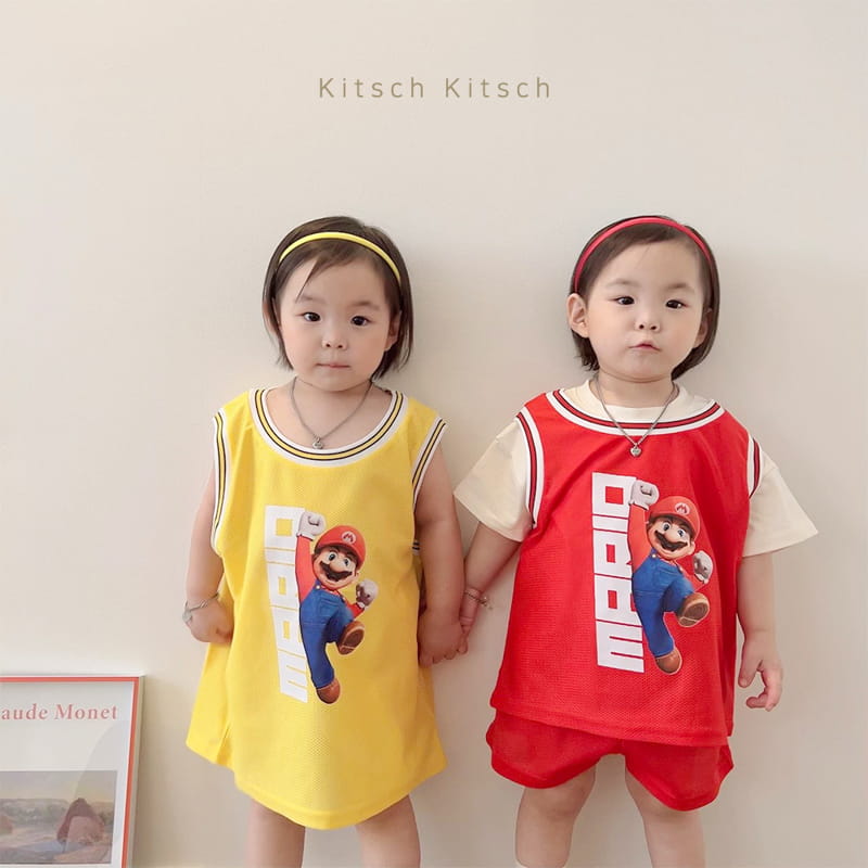 Kitsch Kitsch - Korean Children Fashion - #magicofchildhood - Red Hat M Sleeveless Top Bottom Set - 10