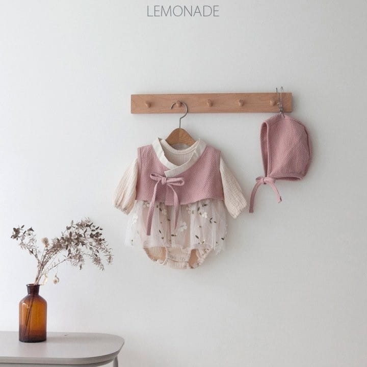 Lemonade - Korean Baby Fashion - #babyoutfit - Urban Hanbok Bodysuit with Bonnet