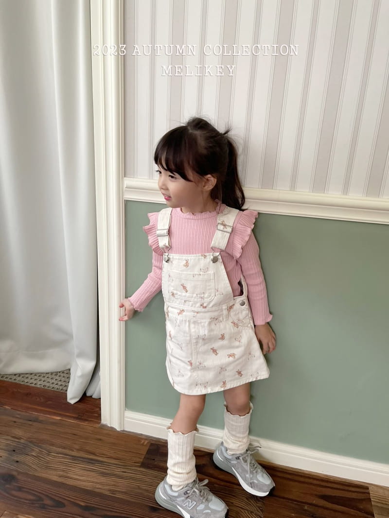 Melikey - Korean Children Fashion - #Kfashion4kids - Bear Dungarees Skirt - 8