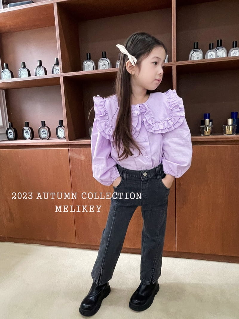 Melikey - Korean Children Fashion - #kidsstore - Front Slit Straight Pants - 10