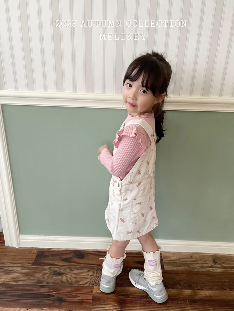 Melikey - Korean Children Fashion - #kidzfashiontrend - Bear Dungarees Skirt - 7