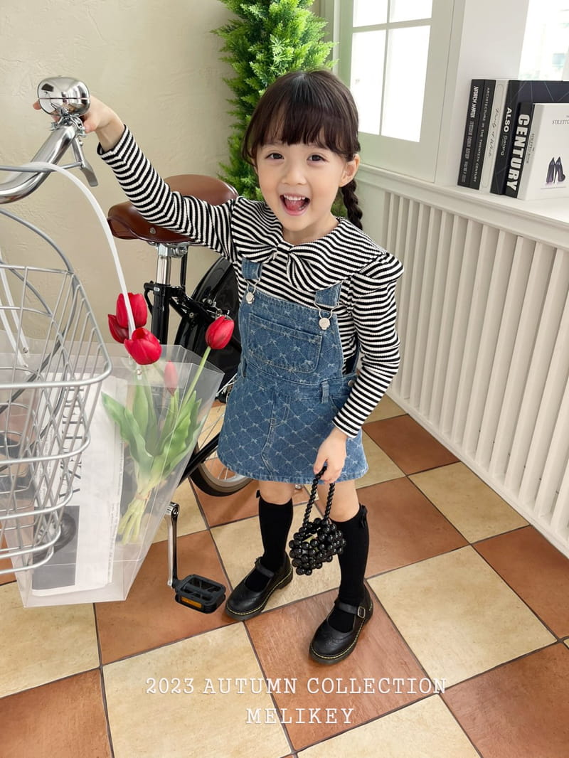 Melikey - Korean Children Fashion - #littlefashionista - Ribbon Denin Skirt - 5