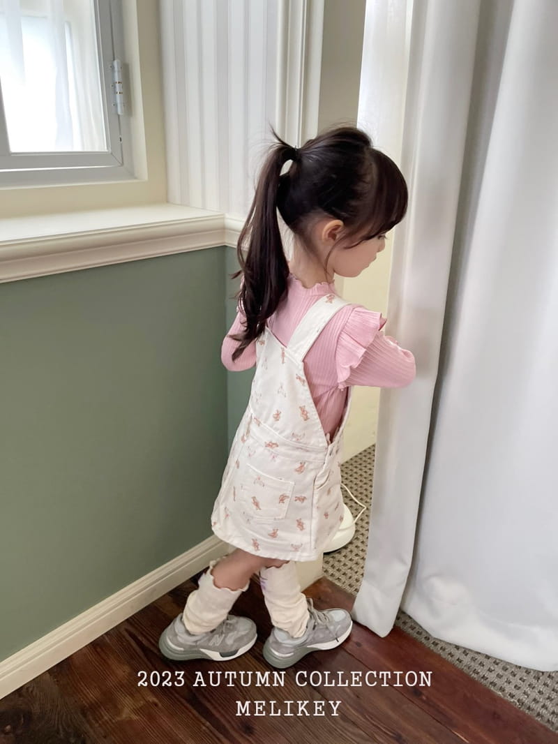 Melikey - Korean Children Fashion - #littlefashionista - Bear Dungarees Skirt - 9