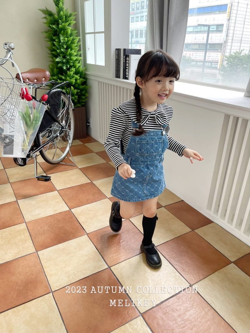 Melikey - Korean Children Fashion - #prettylittlegirls - Ribbon Denin Skirt - 8