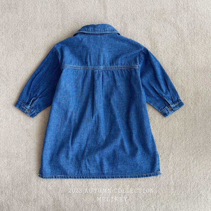 Melikey - Korean Children Fashion - #todddlerfashion - Denim Shirt One-piece - 3