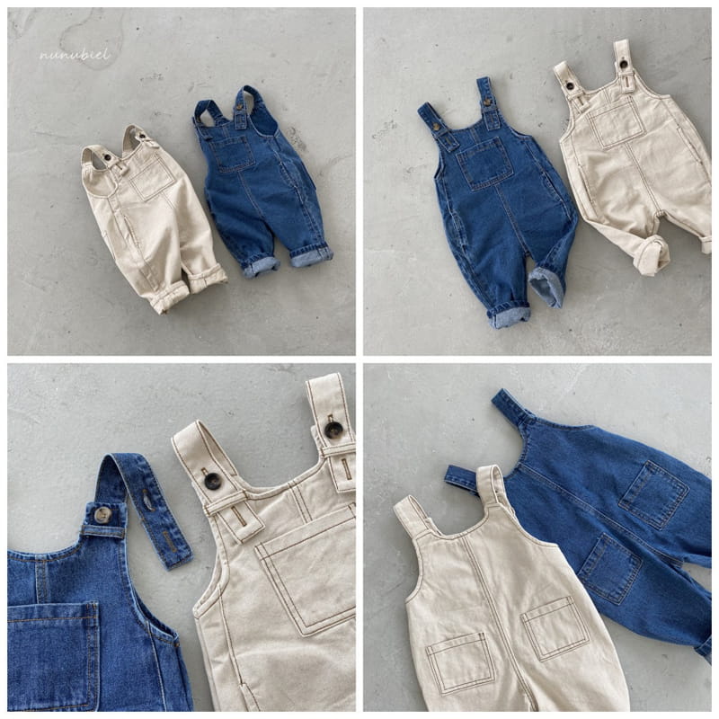 Nunubiel - Korean Children Fashion - #todddlerfashion - Ponny Denim Dungarees Pants - 4