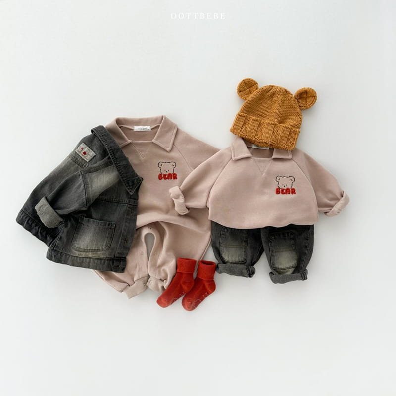 Oott Bebe - Korean Baby Fashion - #babyfashion - Bear Volume Collar Bodysuit - 8