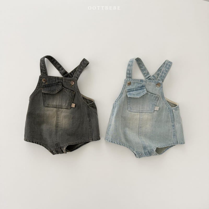 Oott Bebe - Korean Baby Fashion - #onlinebabyshop - Tintin Denim Bebe Bodysuit