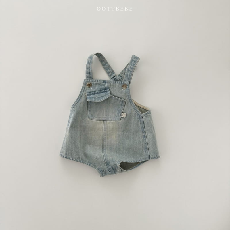 Oott Bebe - Korean Baby Fashion - #smilingbaby - Tintin Denim Bebe Bodysuit - 2