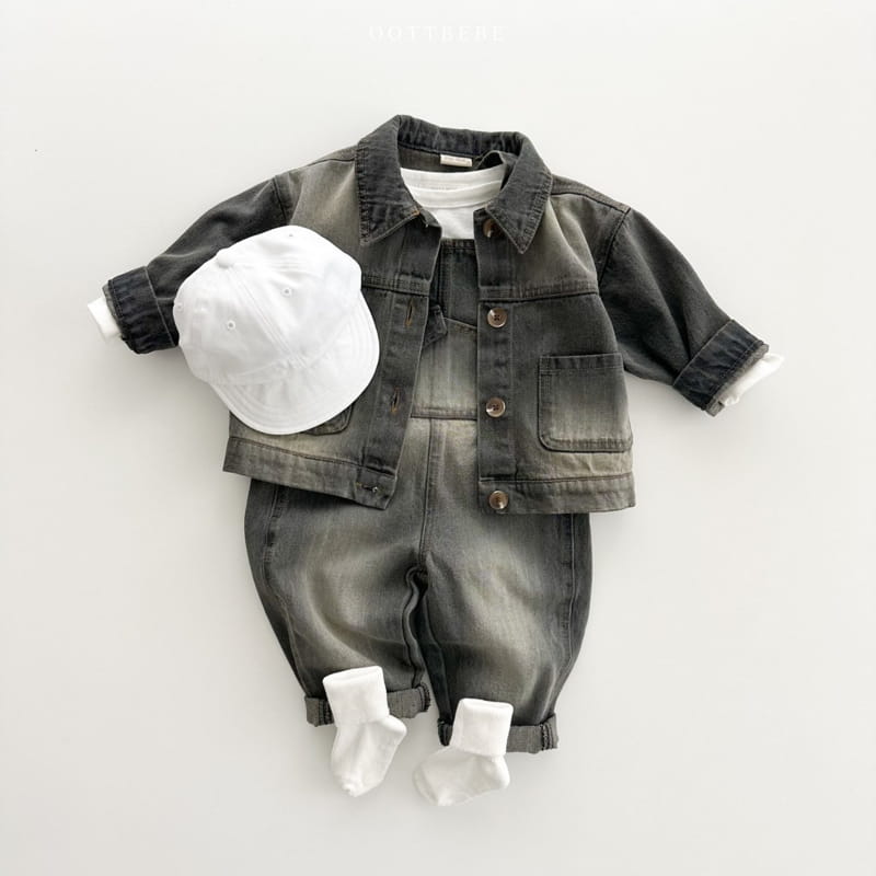 Oott Bebe - Korean Children Fashion - #Kfashion4kids - Tintin Denim Dungarees Pants - 9