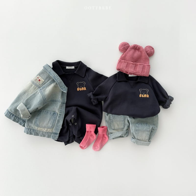 Oott Bebe - Korean Children Fashion - #Kfashion4kids - Bear Volume Collar Sweatshirt - 12