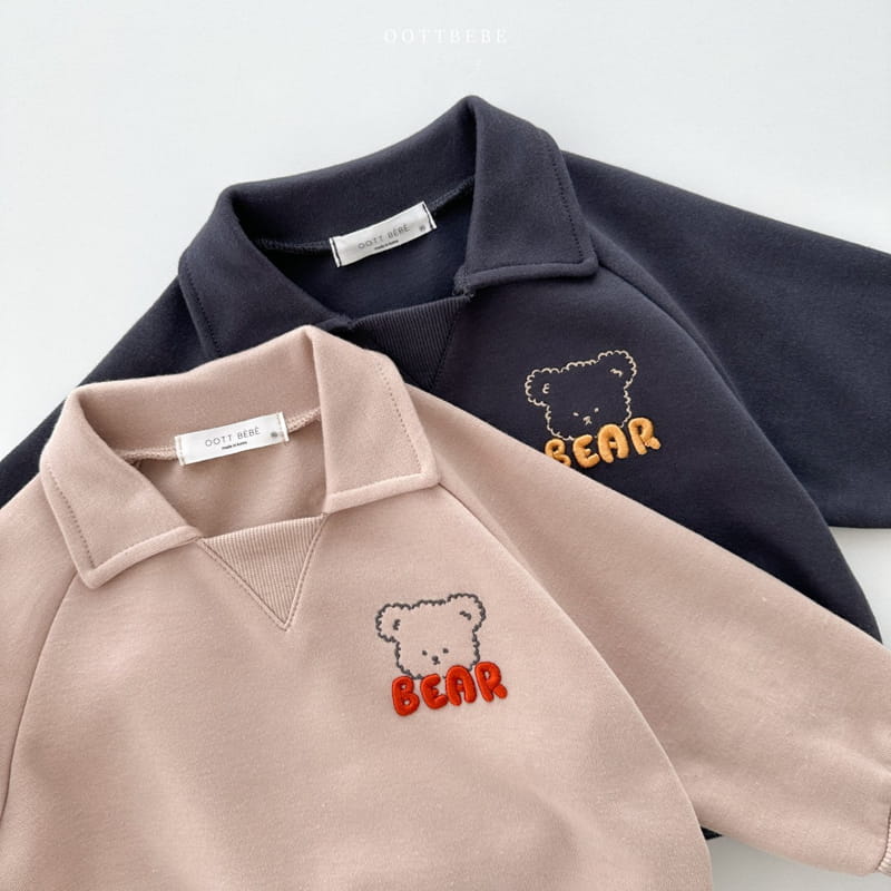 Oott Bebe - Korean Children Fashion - #childofig - Bear Volume Collar Sweatshirt - 3