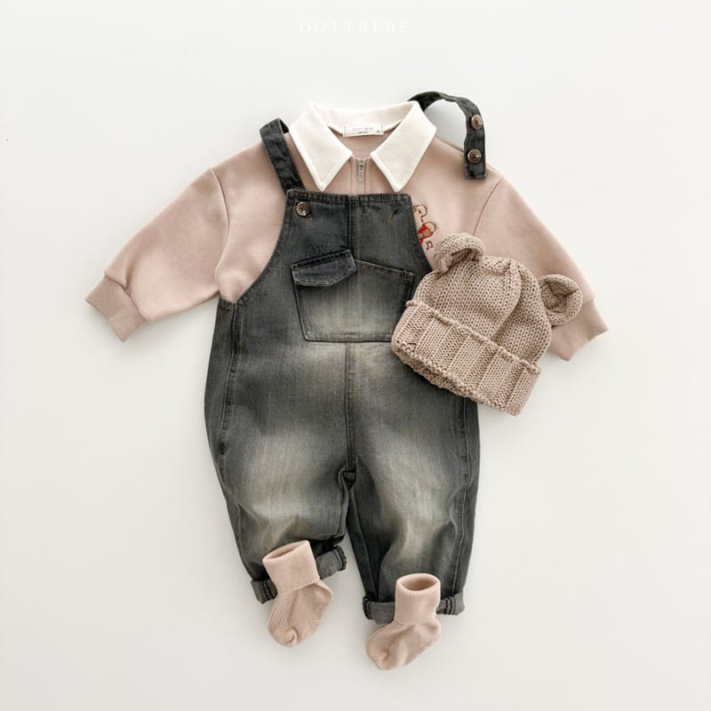 Oott Bebe - Korean Children Fashion - #designkidswear - Tintin Denim Dungarees Pants - 4