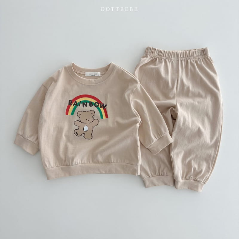 Oott Bebe - Korean Children Fashion - #kidsshorts - Rainbow Top Bottom Set