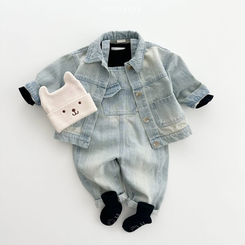 Oott Bebe - Korean Children Fashion - #kidzfashiontrend - Tintin Denim Dungarees Pants - 8