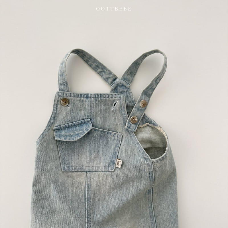 Oott Bebe - Korean Children Fashion - #littlefashionista - Tintin Denim Dungarees Pants - 10