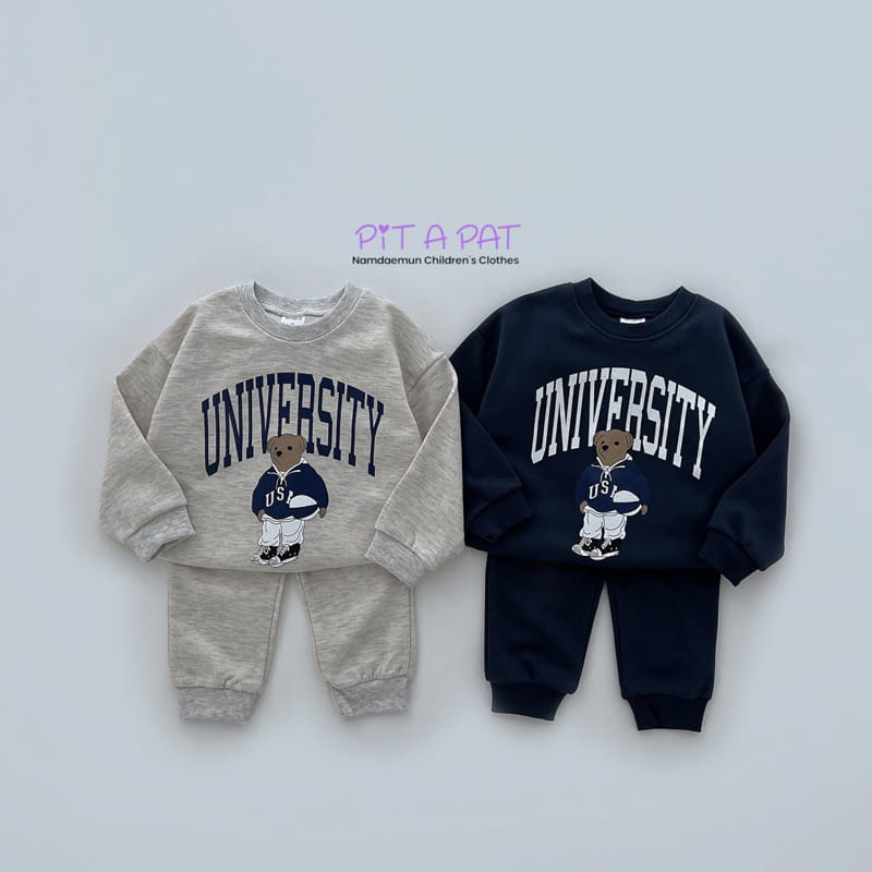 Pitapat - Korean Children Fashion - #Kfashion4kids - University Top Bottom Set - 3