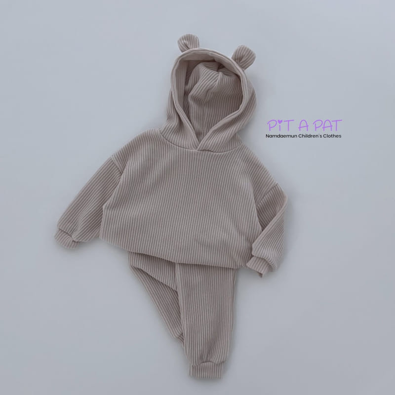 Pitapat - Korean Children Fashion - #designkidswear - Bear Hoody Top Bottom Set - 4