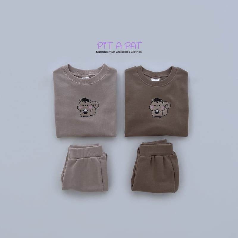 Pitapat - Korean Children Fashion - #kidsshorts - Squirrel Top Bottom Set - 2