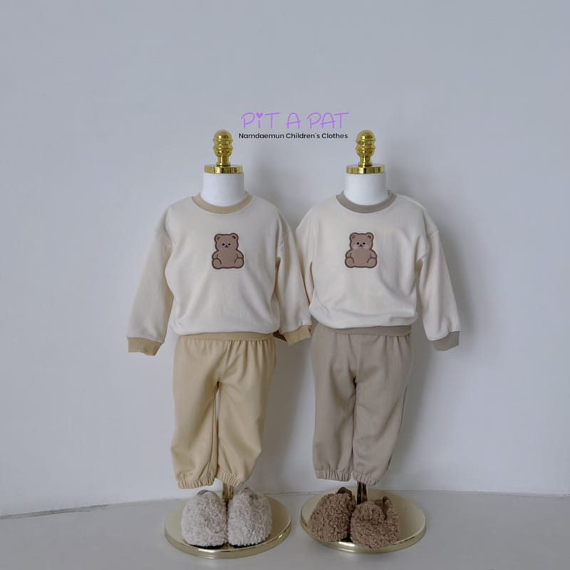 Pitapat - Korean Children Fashion - #littlefashionista - Shy Bear Color Top Bottom Set - 5