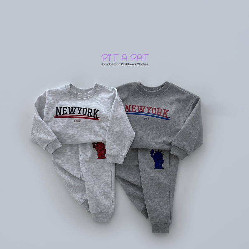 Pitapat - Korean Children Fashion - #littlefashionista - Newyorker Top Bottom Set - 3