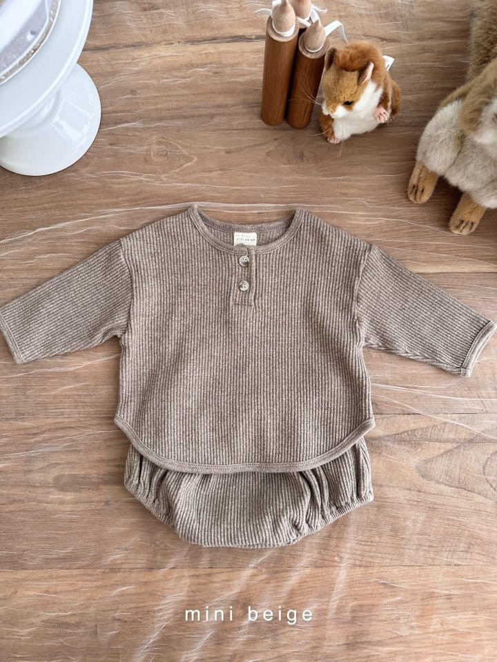 The Beige - Korean Baby Fashion - #babyboutique - Rib Shorts Set - 6