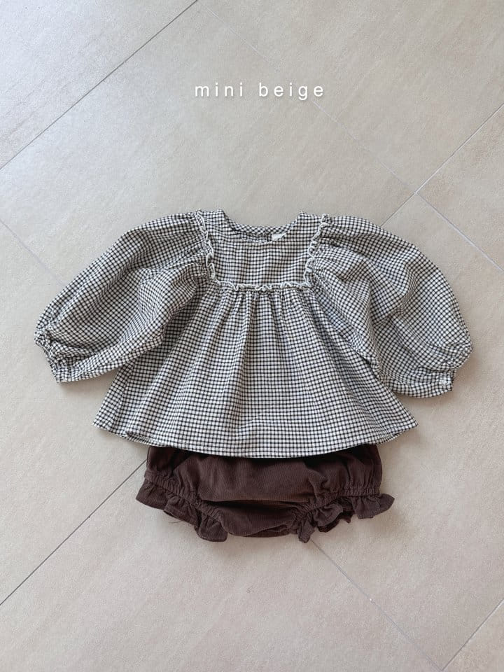 The Beige - Korean Baby Fashion - #babyboutique - Check Shirring Blouse - 7