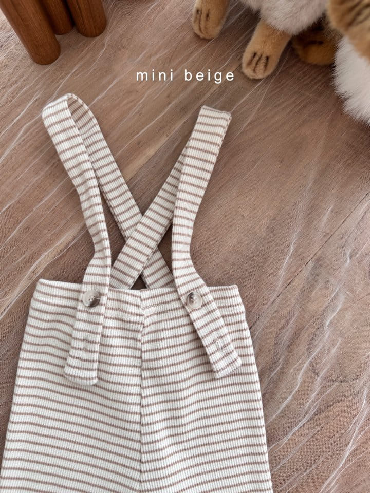 The Beige - Korean Baby Fashion - #babyboutiqueclothing - Stripes Dungarees Pants - 2