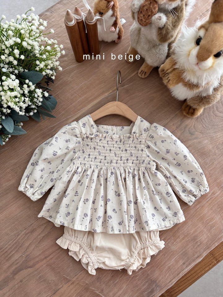 The Beige - Korean Baby Fashion - #babyclothing - Square Smocked Blouse - 7