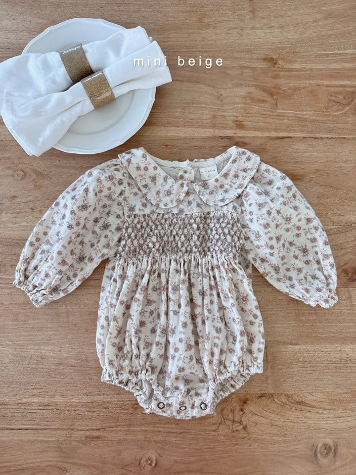 The Beige - Korean Baby Fashion - #babyclothing - Smocked Bodysuit - 2