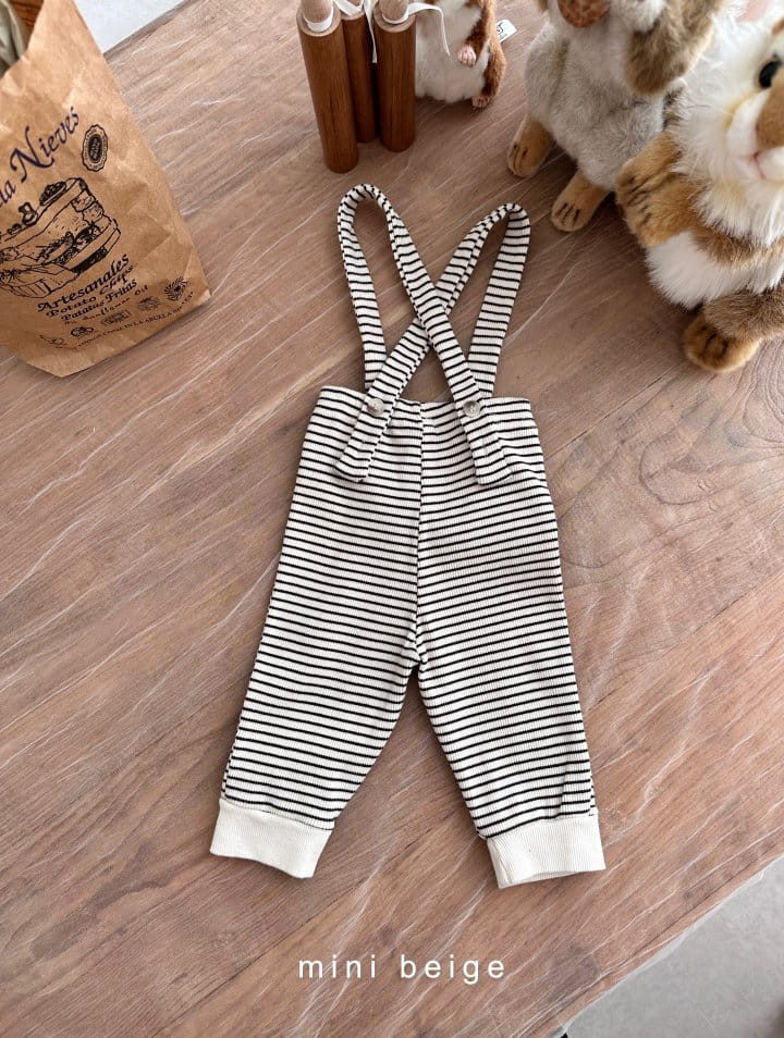 The Beige - Korean Baby Fashion - #babyclothing - Stripes Dungarees Pants - 4